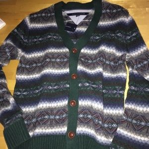 New Tommy Hilfiger Mens Green Cardigan Size M NWT